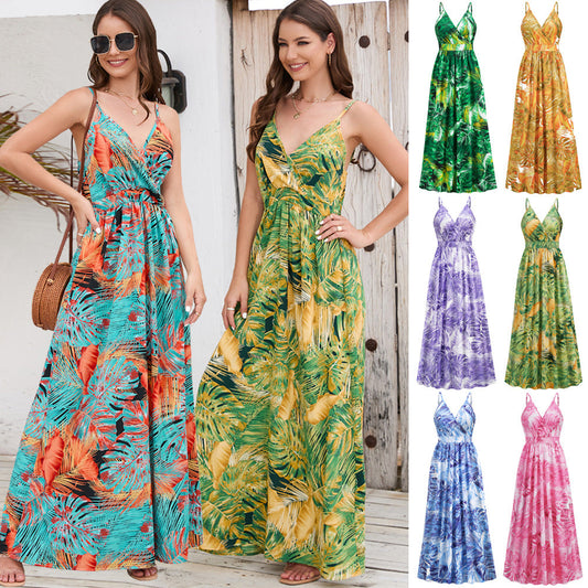 Blommig långklänning Summer Swing Holiday Beach Dress