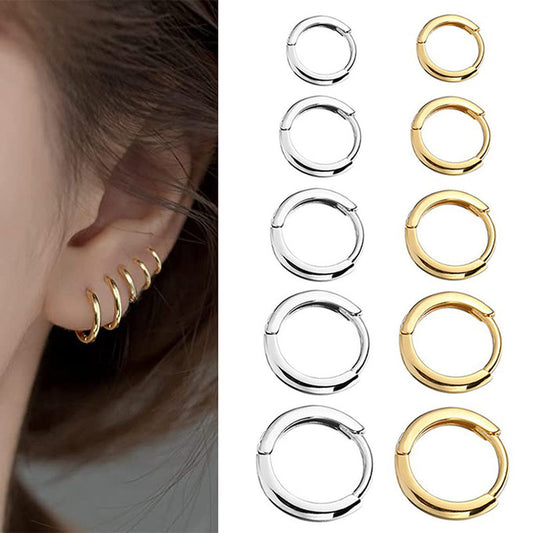 2022 nya enkla rostfritt stål guld små båge örhängen för kvinnor män Brosk Öronpiercing smycken Pendientes Hombre Mujer