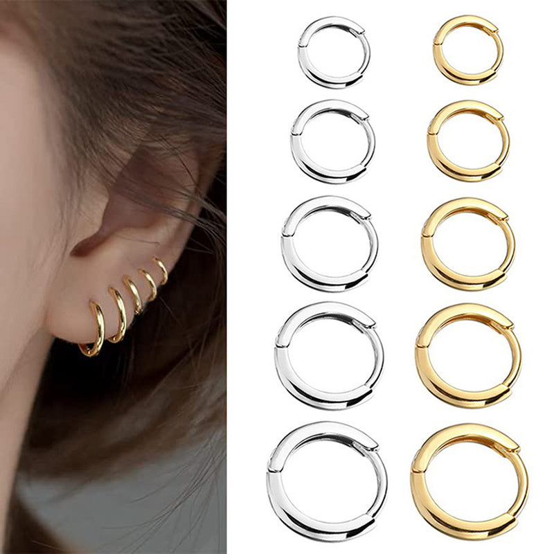 2022 nya enkla rostfritt stål guld små båge örhängen för kvinnor män Brosk Öronpiercing smycken Pendientes Hombre Mujer